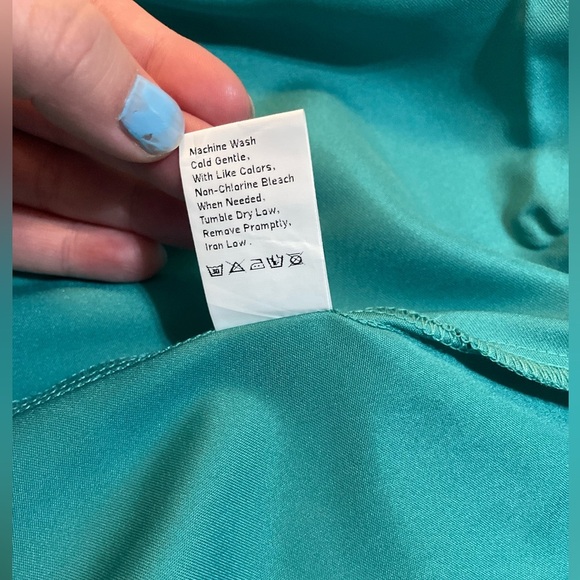 Prettygarden One Shoulder Satin Cut Out Side Slit Maci Dress in Peacock Blue M - Picture 9 of 10